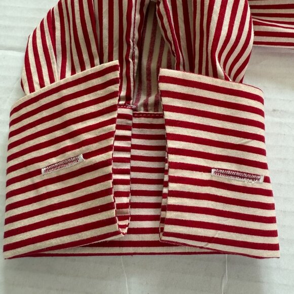 Rena Rowan For Saville Red & White Striped Cotton Button-Up Shirt 20W Office - Picture 10 of 10